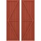 Ekena Millwork Americraft 5-Board Wood 2 Equal Panel Frmd Board-n-Batten Shutters w/Dbl Z-Bar, ARW102BF518X52CLH, PR ARW102BF518X52CLH - alternate 1